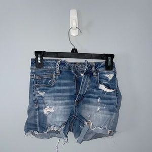 Ripped jean shorts